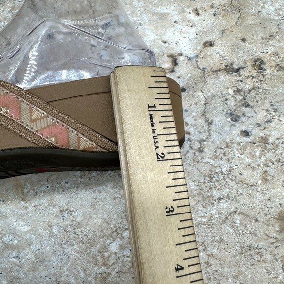 Vionic Sandals Womens Size 6 Tan HighTide Wedge Slides Flip Flop Comfort - Picture 9 of 11